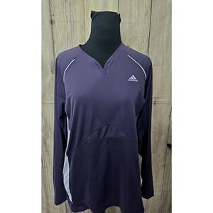 Adidas Women's Climacool Shirt Sz L Supernova Formotion V neck Purple